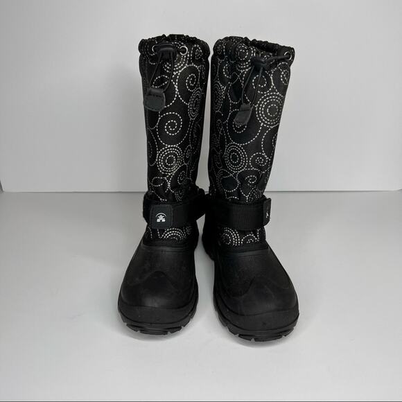 KAMIK snow boots women's 6 black white swirl insulated waterproof winter ankle - Picture 3 of 14